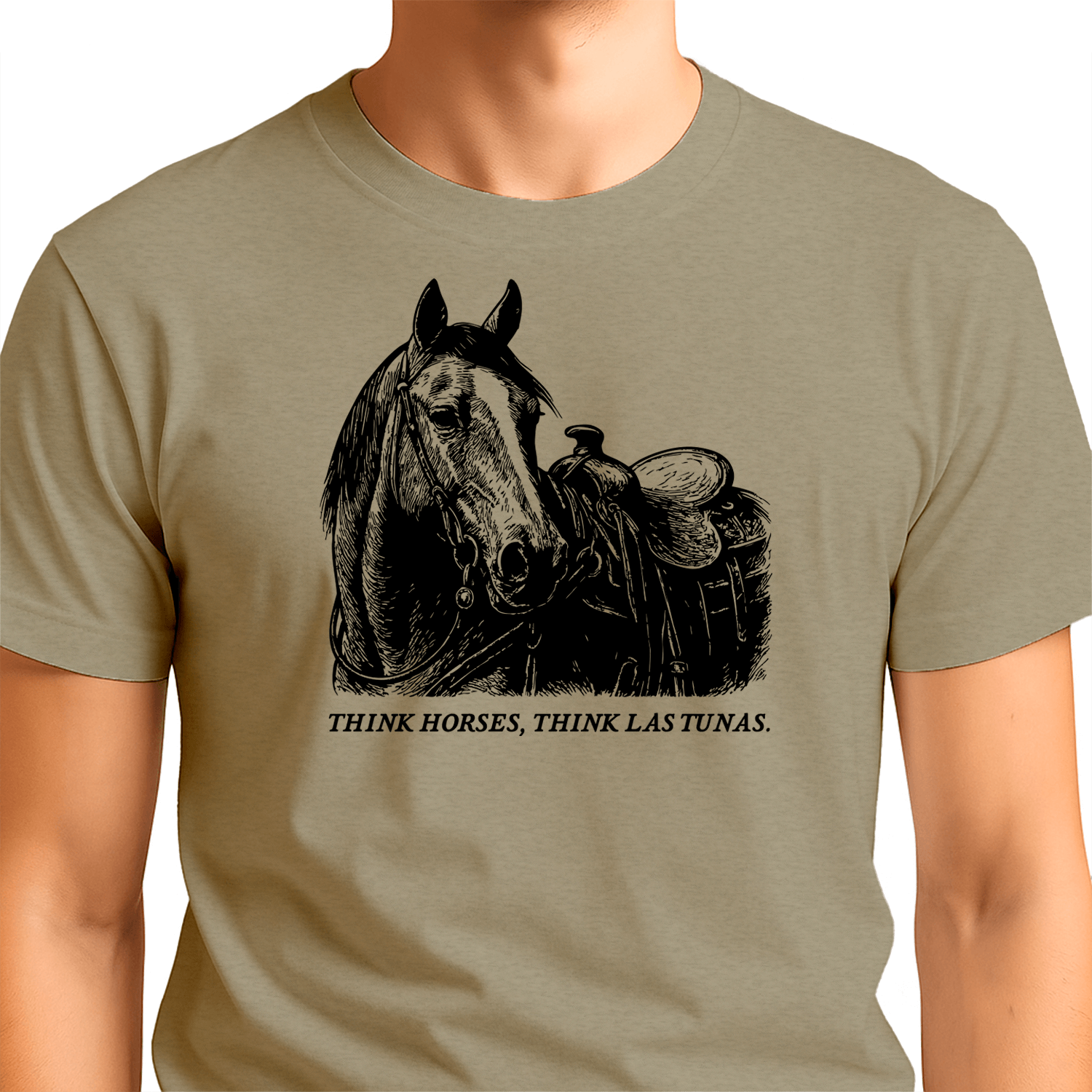 T-Shirt Think Horses, Think Las Tunas Beige