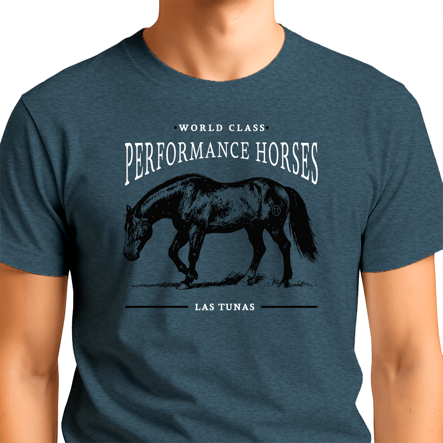 T-Shirt World Class Performance Horses Steel Blue